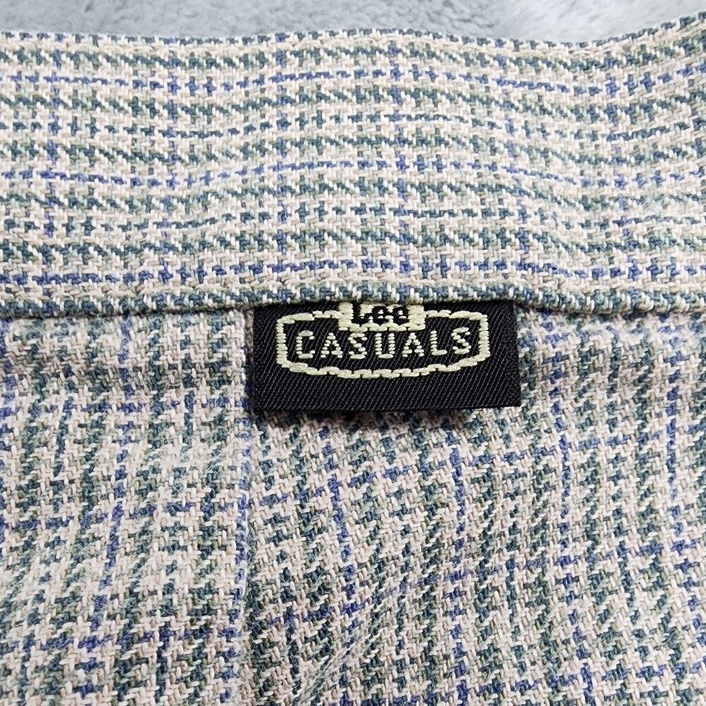 Vintage Lee Casuals Pants Womens 14* Gray Plaid High Rise Pleated Tapered Preppy - Picture 6 of 14